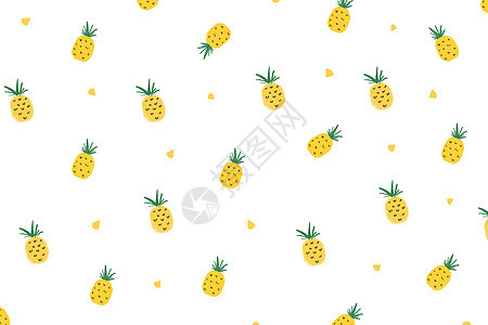 小清新菠萝元素插画背景背景图片