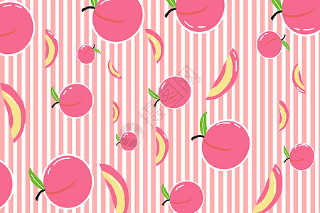 水果桃子插画图片