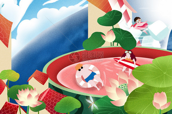 夏季插画图片