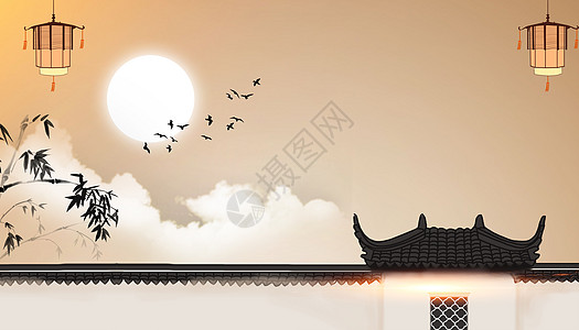 中国风地产新中式房地产背景设计图片