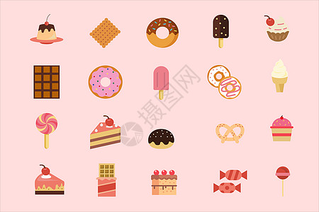 巧克力生日蛋糕甜品图标插画