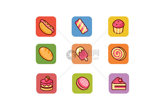 旅行餐饮食品类图标图片