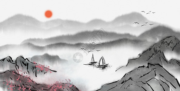 水墨背景图片水墨古风山水场景图片中国风山水背景图片更多热门搜索