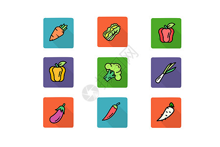 白萝卜食物蔬菜类图标插画