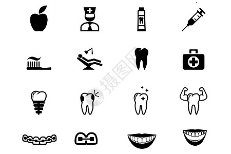 牙齿图标拿着牙刷牙医高清图片