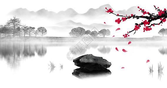 中国风水墨山水画图片