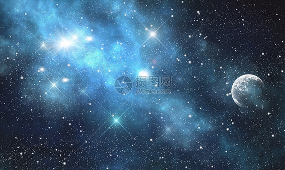 星空月亮唯美背景图片