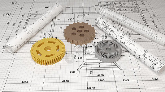 3D机械工程齿轮图片