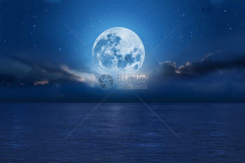 夜空中的月亮图片素材 正版创意图片 摄图网
