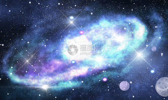 星空月亮唯美背景图片