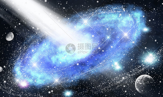 星空月亮唯美背景图片