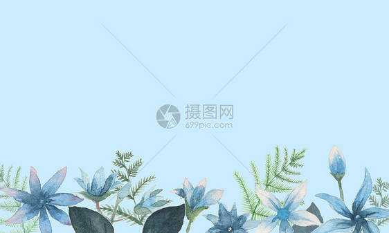 水彩手绘植物海报背景图片