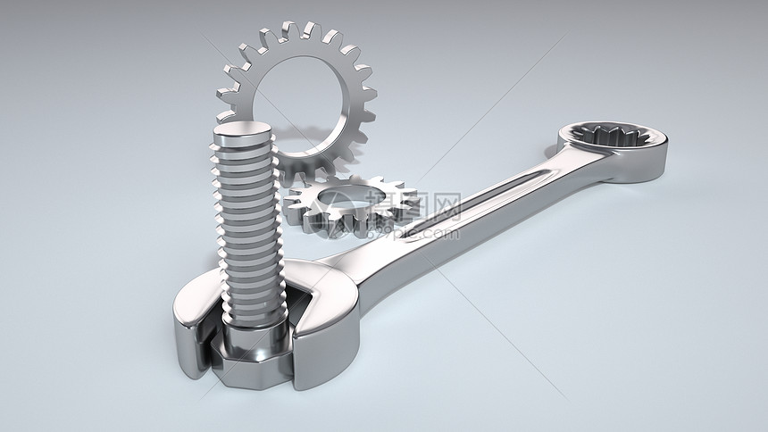 3D机械齿轮场景图片