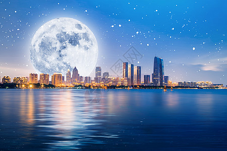 夜空中的月亮图片素材 正版创意图片 摄图网