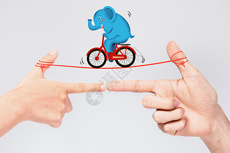 玩杂耍的大象——创意摄影插画图片