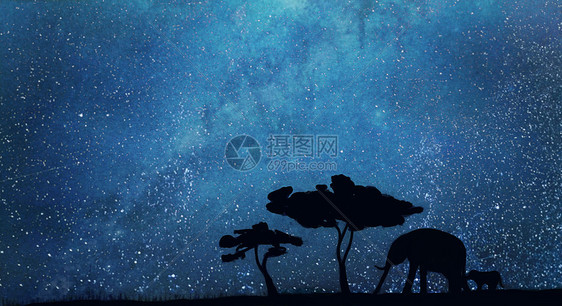 治愈星空插画图片