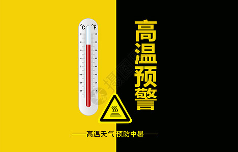 高温预警夏季高温海报高清图片