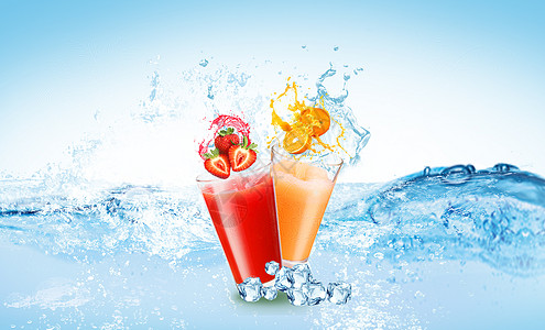 夏季冰镇饮料背景图片