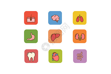 牙齿健康器官类图标插画