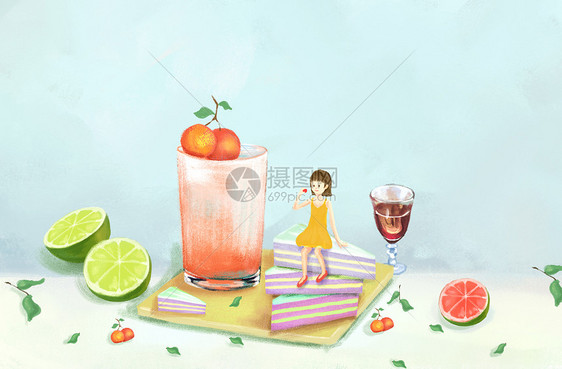 夏季创意插画图片