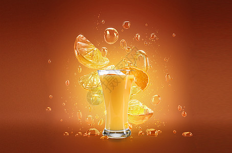 夏日创意橙汁图片