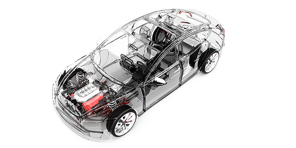 科技汽车内部透明汽车场景设计图片
