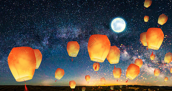 中元节祭祀七月半高清图片