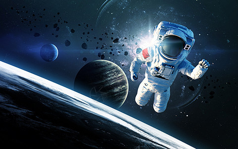 宇航员探索空间中国航天日高清图片素材