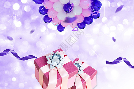 紫色礼物盒设计图片
