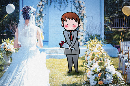 婚礼现场创意摄影插画高清图片