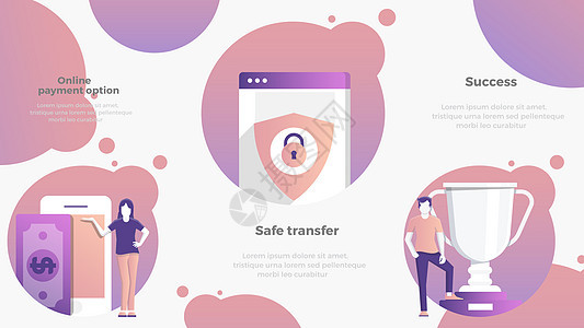 粉紫色商务风网页制作元素插图背景图片