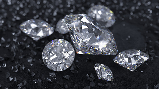 晶莹的钻石3d珠宝高清图片