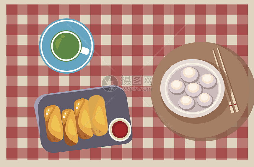 秋季中国食物插画图片
