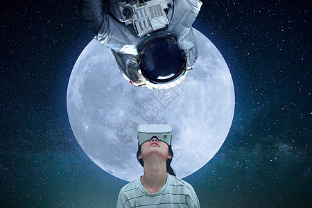 VR虚拟现实遨游太空图片