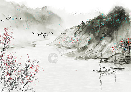 水墨中国风背景素材图片