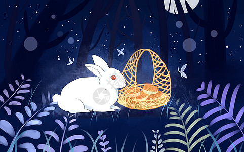 中秋兔子月饼图片