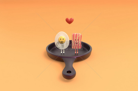 创意香肠煎蛋图片