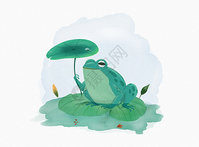 池塘里的小青蛙背景图片