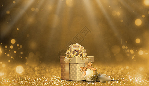金色礼盒海报图片