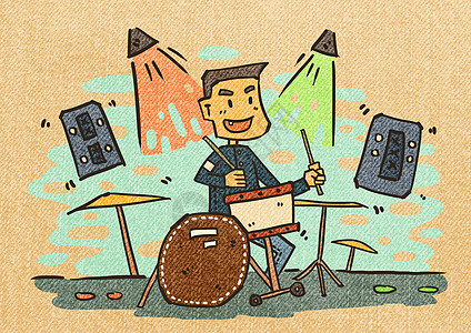 打字练习乐队练习插画