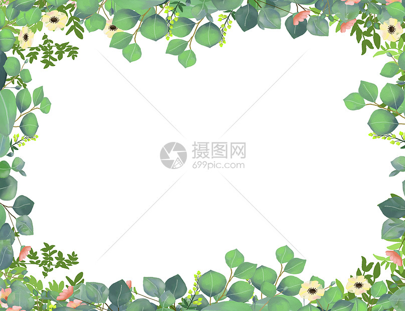 手绘植物背景插画图片下载 正版图片 摄图网