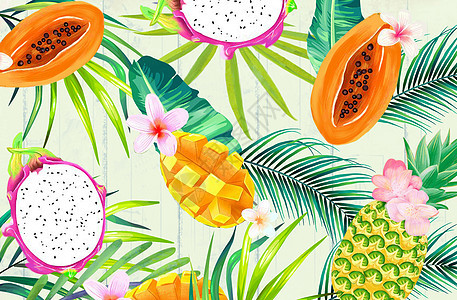 热带水果背景图片