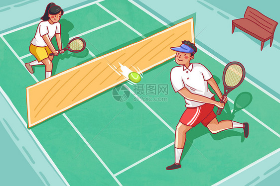 运动会网球比赛图片