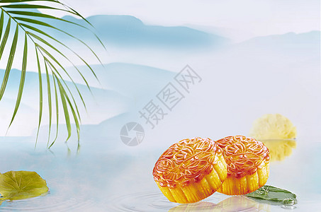 中国风中秋月饼背景背景图片