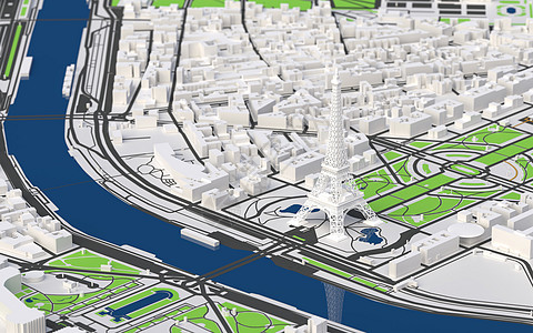 埃菲尔铁塔城市模型背景图片