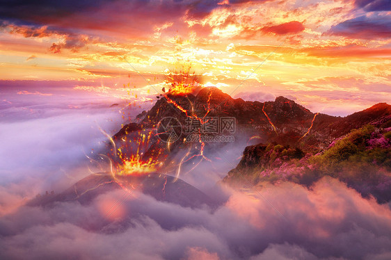 魔幻火山场景图片