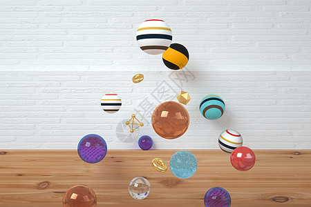 玻璃墙面室内抽象玻璃球设计图片