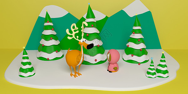 麋鹿圣诞节背景图片