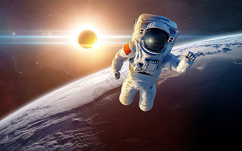 太空中的宇航员探索高清图片素材