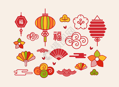 中国风中秋传统节日元素背景图片